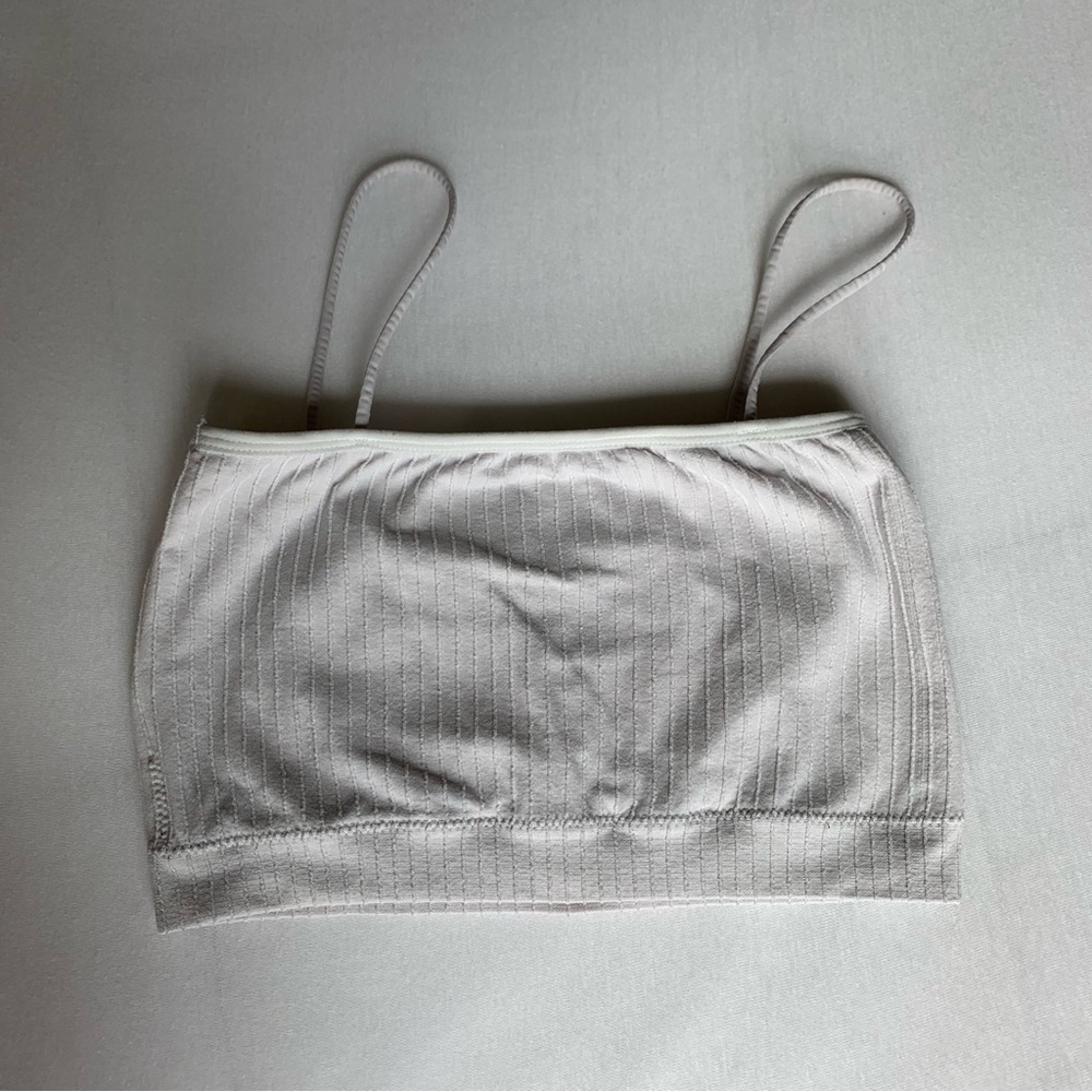 ribbed bandeau bra top